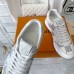 Louis Vuitton Men's Run Away Sneakers in White Damier-embossed Leather Louis Vuitton Men's Run Away Sneakers in White Damier-embossed Leather