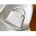 Louis Vuitton Capucines Mini Bag in White Taurillon Leather M23456 Louis Vuitton Capucines Mini Bag in White Taurillon Leather M23456