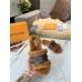 Louis Vuitton Lock It Flat Mules in Mink Fur with Monogram Canvas