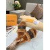 Louis Vuitton Lock It Flat Mules in Mink Fur with Monogram Canvas