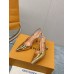 Louis Vuitton Blossom Slingback Pumps 95mm in Gold Leather Louis Vuitton Blossom Slingback Pumps 95mm in Gold Leather