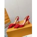 Louis Vuitton Blossom Slingback Pumps 75mm in Red Suede Leather Louis Vuitton Blossom Slingback Pumps 75mm in Red Suede Leather