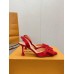 Louis Vuitton Blossom Slingback Pumps 75mm in Red Suede Leather Louis Vuitton Blossom Slingback Pumps 75mm in Red Suede Leather