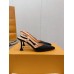 Louis Vuitton Blossom Slingback Pumps 75mm in Black Lambskin Louis Vuitton Blossom Slingback Pumps 75mm in Black Lambskin