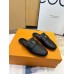 Louis Vuitton LV Capri Open Back Loafers in Black Leather Louis Vuitton LV Capri Open Back Loafers in Black Leather