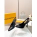 Louis Vuitton Sparkle Slingback Pumps 95mm in Black Leather Louis Vuitton Sparkle Slingback Pumps 95mm in Black Leather
