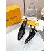 Louis Vuitton Sparkle Slingback Pumps 65mm in Black Leather Louis Vuitton Sparkle Slingback Pumps 65mm in Black Leather