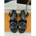 Louis Vuitton LV Isola Sandal 55mm in Black Calfskin