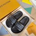 Louis Vuitton LV Bliss Comfort Mules in Black Canvas with Leather