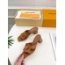 Louis Vuitton LV Isola Slides 45mm in Brown Calfskin