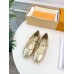 Louis Vuitton Romy Flat Ballerinas in Gold Metallic Lambskin