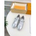 Louis Vuitton Romy Flat Ballerinas in Silver Metallic Lambskin