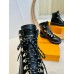 Louis Vuitton Territory Flat Ranger Boots in Black Leather and Suede