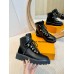 Louis Vuitton Territory Flat Ranger Boots in Black Leather and Suede