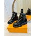 Louis Vuitton Territory Flat Ranger Boots in Black Leather and Suede