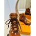 Louis Vuitton Territory Flat Ranger Boots in Brown Leather and Suede