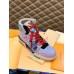 Louis Vuitton Men's LV Trainer High-top Sneakers In Purple Leather Louis Vuitton Men's LV Trainer High-top Sneakers In Purple Leather