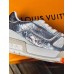 Louis Vuitton Men's LV Trainer Sneakers In Silver Metallic Leather