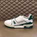 Louis Vuitton Men's LV Trainer Sneakers In White/Green Leather
