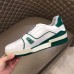 Louis Vuitton Men's LV Trainer Sneakers In White/Green Leather