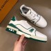 Louis Vuitton Men's LV Trainer Sneakers In White/Green Leather