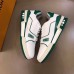 Louis Vuitton Men's LV Trainer Sneakers In White/Green Leather
