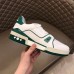 Louis Vuitton Men's LV Trainer Sneakers In White/Green Leather