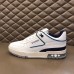 Louis Vuitton Men's LV Trainer Sneakers In White/Blue Leather