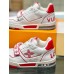 Louis Vuitton Men's LV Trainer Sneakers In White/Red Calfskin Louis Vuitton Men's LV Trainer Sneakers In White/Red Calfskin