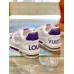 Louis Vuitton Men's LV Trainer Sneakers In White/Purple Calfskin