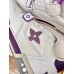 Louis Vuitton Men's LV Trainer Sneakers In White/Purple Calfskin