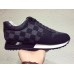 Louis Vuitton Men's Run Away Sneakers In Damier Textile Louis Vuitton Men's Run Away Sneakers In Damier Textile