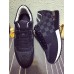 Louis Vuitton Men's Run Away Sneakers In Damier Textile Louis Vuitton Men's Run Away Sneakers In Damier Textile