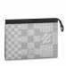Louis Vuitton Pochette Voyage MM In Damier Graphite 3D Canvas N60443 Louis Vuitton Pochette Voyage MM In Damier Graphite 3D Canvas N60443