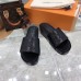 Louis Vuitton Jumbo Flatform Mules In Black Monogram Lambskin