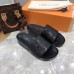 Louis Vuitton Jumbo Flatform Mules In Black Monogram Lambskin