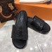 Louis Vuitton Jumbo Flatform Mules In Black Monogram Lambskin