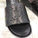 Louis Vuitton Jumbo Flatform Mules In Black Monogram Lambskin