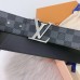 Louis Vuitton LV Initiales Reversible 40MM Belt In Damier Graphite Canvas M0213Q Louis Vuitton LV Initiales Reversible 40MM Belt In Damier Graphite Canvas M0213Q