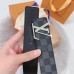 Louis Vuitton LV Initiales Reversible 40MM Belt In Damier Graphite Canvas M0213Q Louis Vuitton LV Initiales Reversible 40MM Belt In Damier Graphite Canvas M0213Q