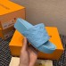 Louis Vuitton Jumbo Flatform Mules In Blue Monogram Lambskin