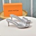 Louis Vuitton Revival Mules 55mm In Silver Metallic Lambskin