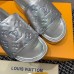Louis Vuitton Jumbo Flatform Mules In Silver Metallic Lambskin