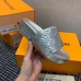 Louis Vuitton Jumbo Flatform Mules In Silver Metallic Lambskin