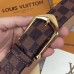 Louis Vuitton Riveted 35MM Belt In Damier Ebene Canvas M6835S
