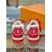 Louis Vuitton Men's LV Trainer Sneakers In White/Red Leather Louis Vuitton Men's LV Trainer Sneakers In White/Red Leather