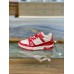 Louis Vuitton Men's LV Trainer Sneakers In White/Red Leather Louis Vuitton Men's LV Trainer Sneakers In White/Red Leather