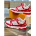 Louis Vuitton Men's LV Trainer Sneakers In White/Red Leather Louis Vuitton Men's LV Trainer Sneakers In White/Red Leather
