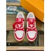 Louis Vuitton Men's LV Trainer Sneakers In White/Red Leather Louis Vuitton Men's LV Trainer Sneakers In White/Red Leather