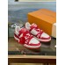 Louis Vuitton Men's LV Trainer Sneakers In White/Red Leather Louis Vuitton Men's LV Trainer Sneakers In White/Red Leather